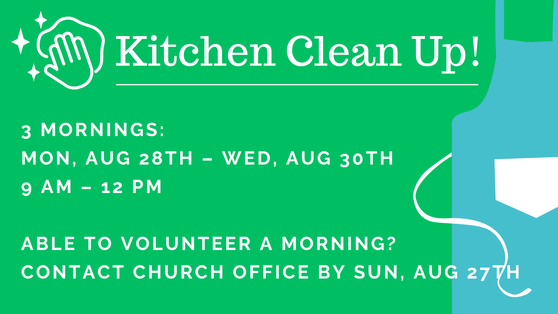 Church Kitchen Clean Up