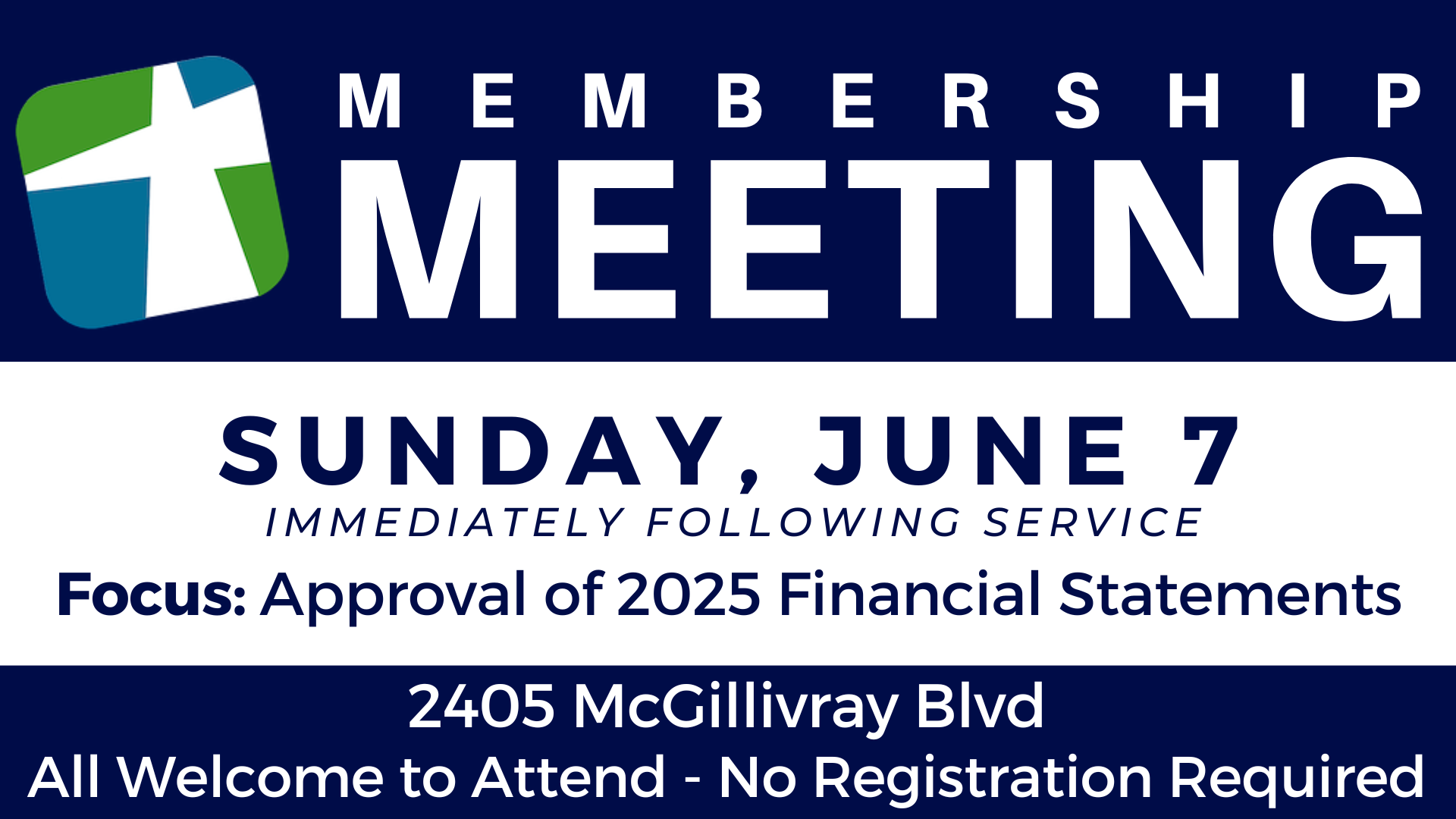 Membership Meeting – Sunday, June 7